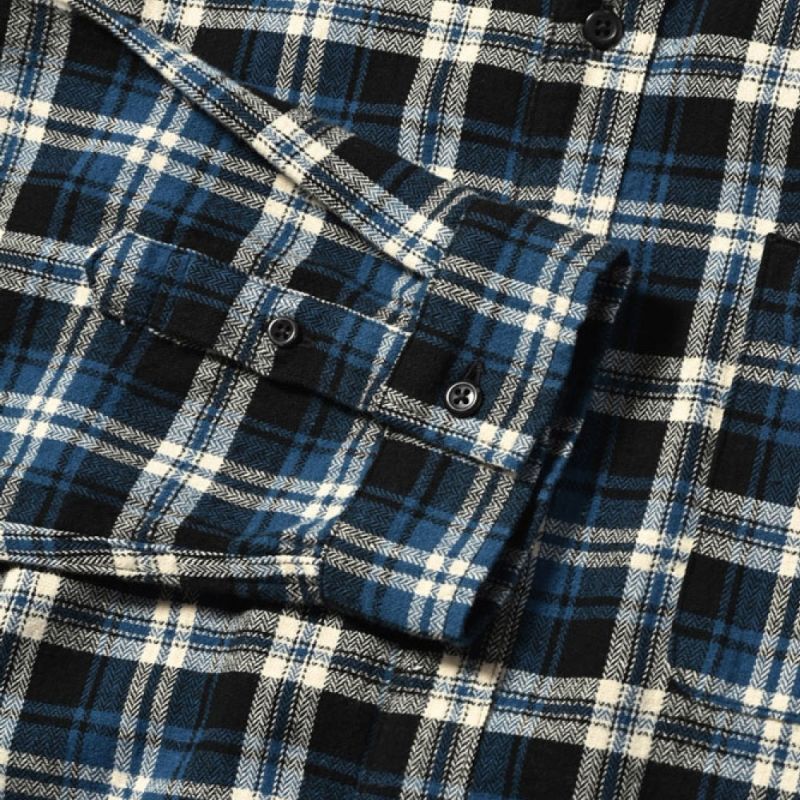 Script Logo Plaid Flannel L/S Shirts NVY タータン フランネル チェック 長袖 シャツ