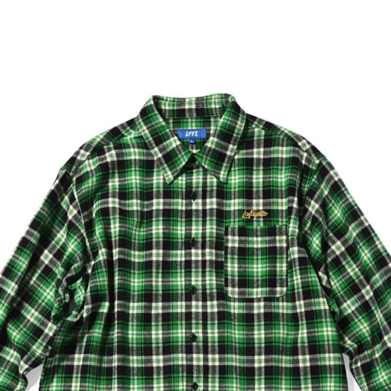 Script Logo Plaid Flannel L/S Shirts GRN タータン フランネル チェック 長袖 シャツ