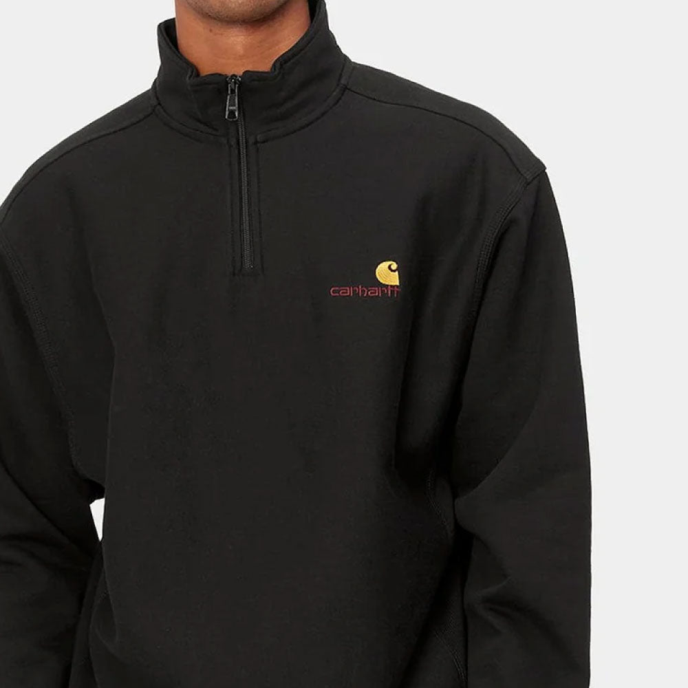 Half Zip American Script Sweatshirt Black ハーフ ジップ アメリカン スクリプト スウェット シャツ
