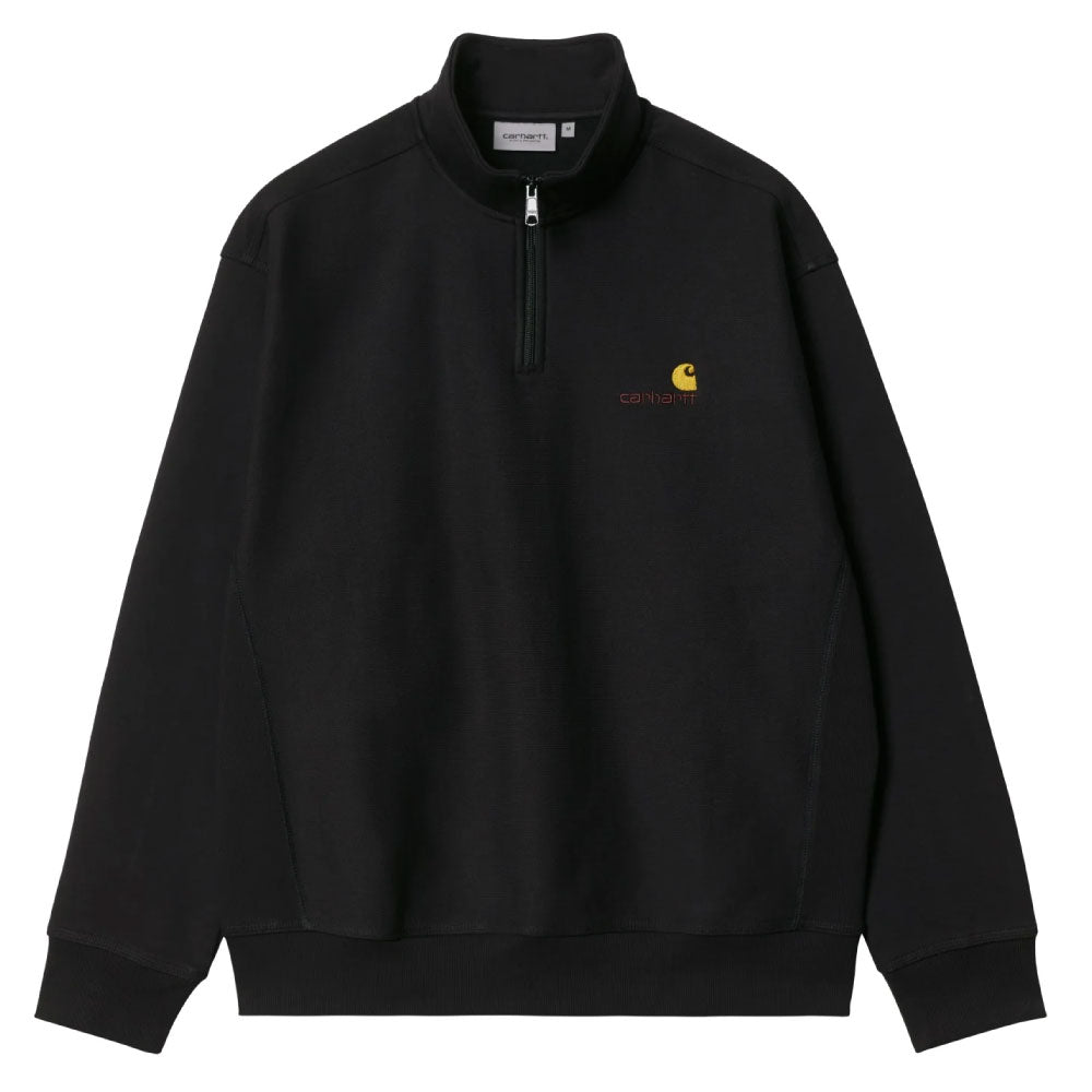 Half Zip American Script Sweatshirt Black ハーフ ジップ アメリカン スクリプト スウェット シャツ