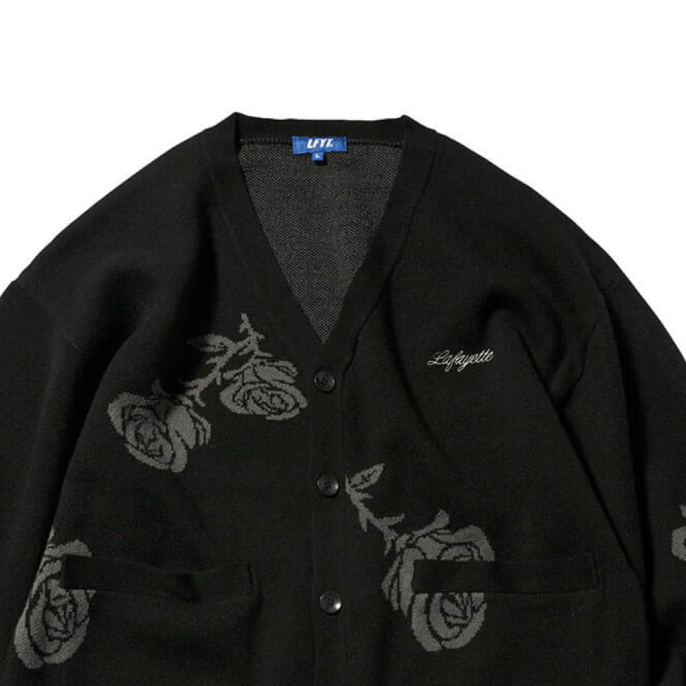 Rose Knit Cardigan BLK ローズ ニット カーディガン
