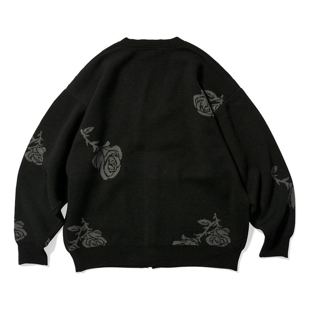Rose Knit Cardigan BLK ローズ ニット カーディガン