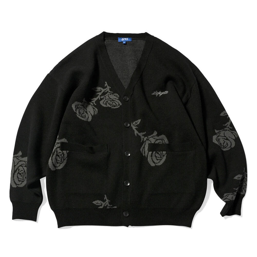 Rose Knit Cardigan BLK ローズ ニット カーディガン