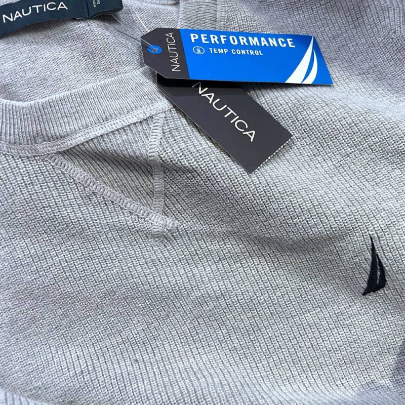 One Point Solid Crew Neck Knit Sweater ワンポイント クルーネック コットン ニット セーター