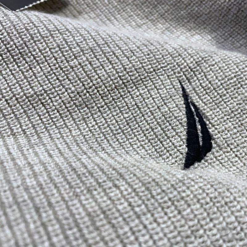 One Point Solid Crew Neck Knit Sweater ワンポイント クルーネック コットン ニット セーター