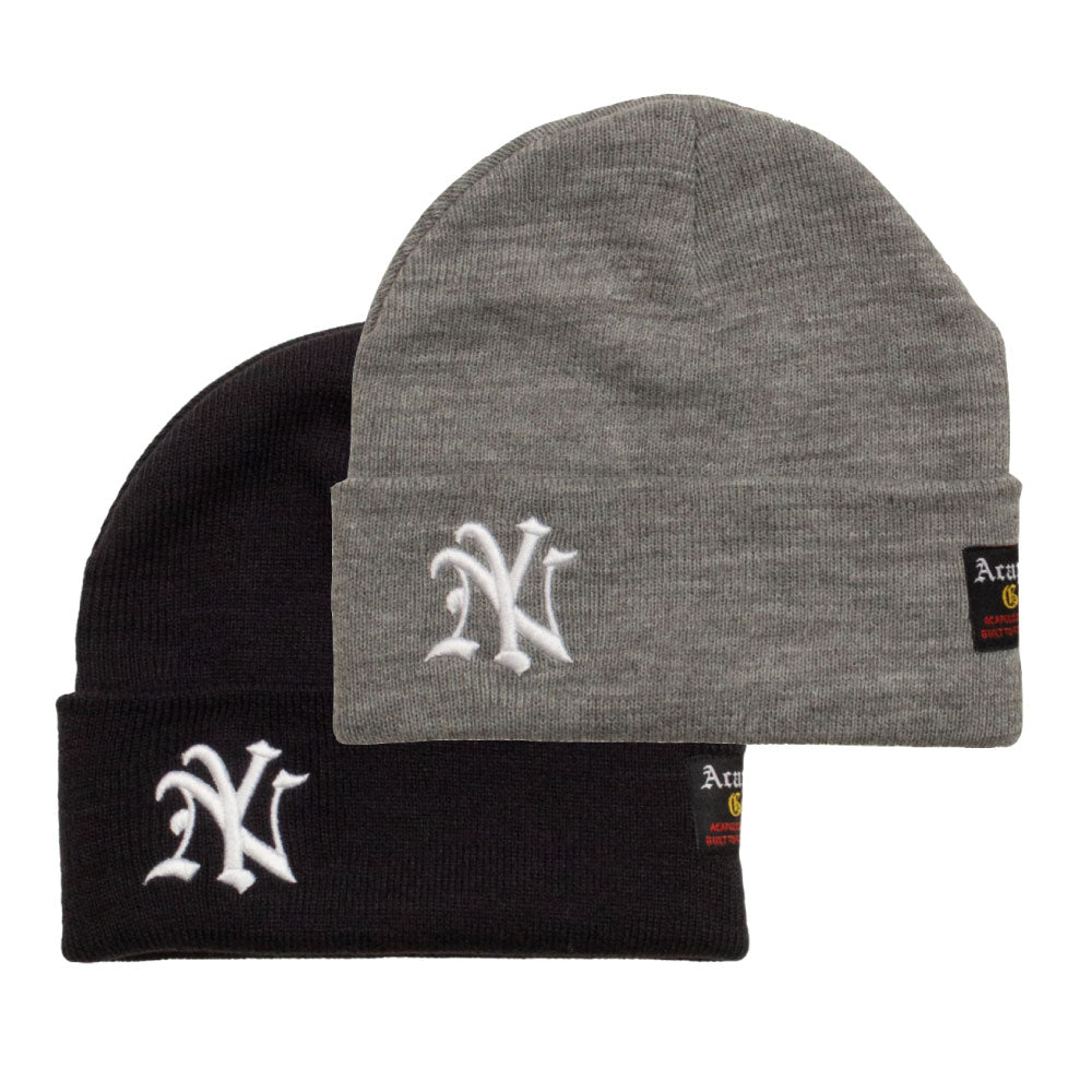 NY Logo Beanie Knit Cap ニューヨーク ビーニー ニット キャップ 帽子