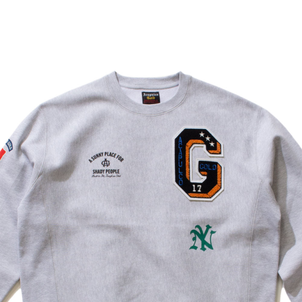 Applique Crewneck Sweatshirt GRY アップリケ クルーネック スウェット