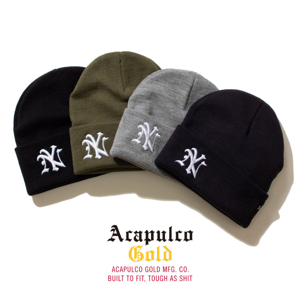 NY Logo Beanie Knit Cap ニューヨーク ビーニー ニット キャップ 帽子