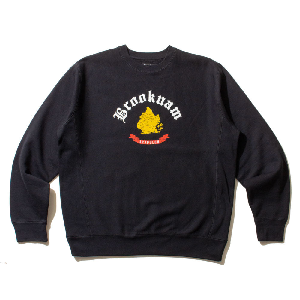 Brooknam Crewneck Sweatshirt BLK ブルックナム クルーネック スウェット