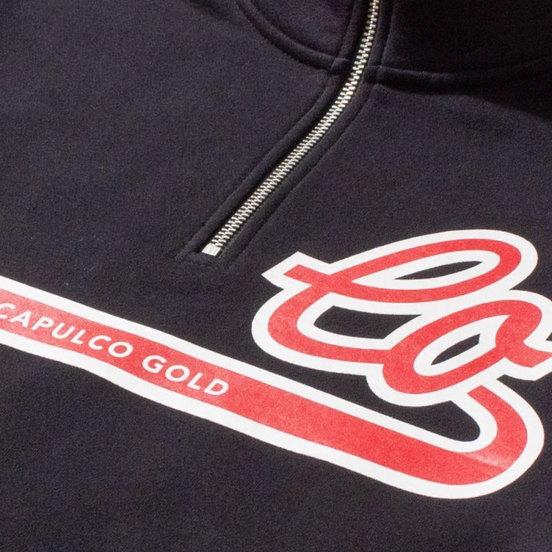LO Half Zip Sweatshirts BLK ハーフジップ スウェット