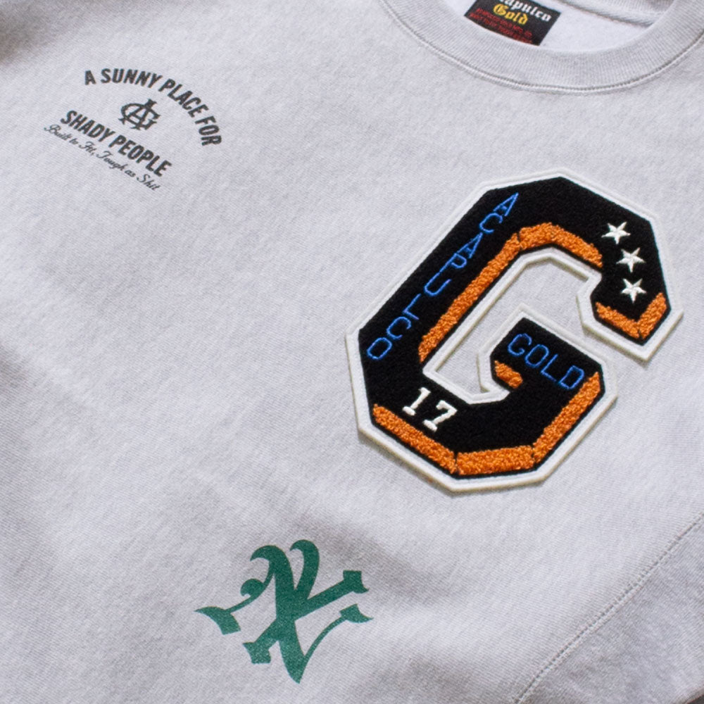 Applique Crewneck Sweatshirt GRY アップリケ クルーネック スウェット
