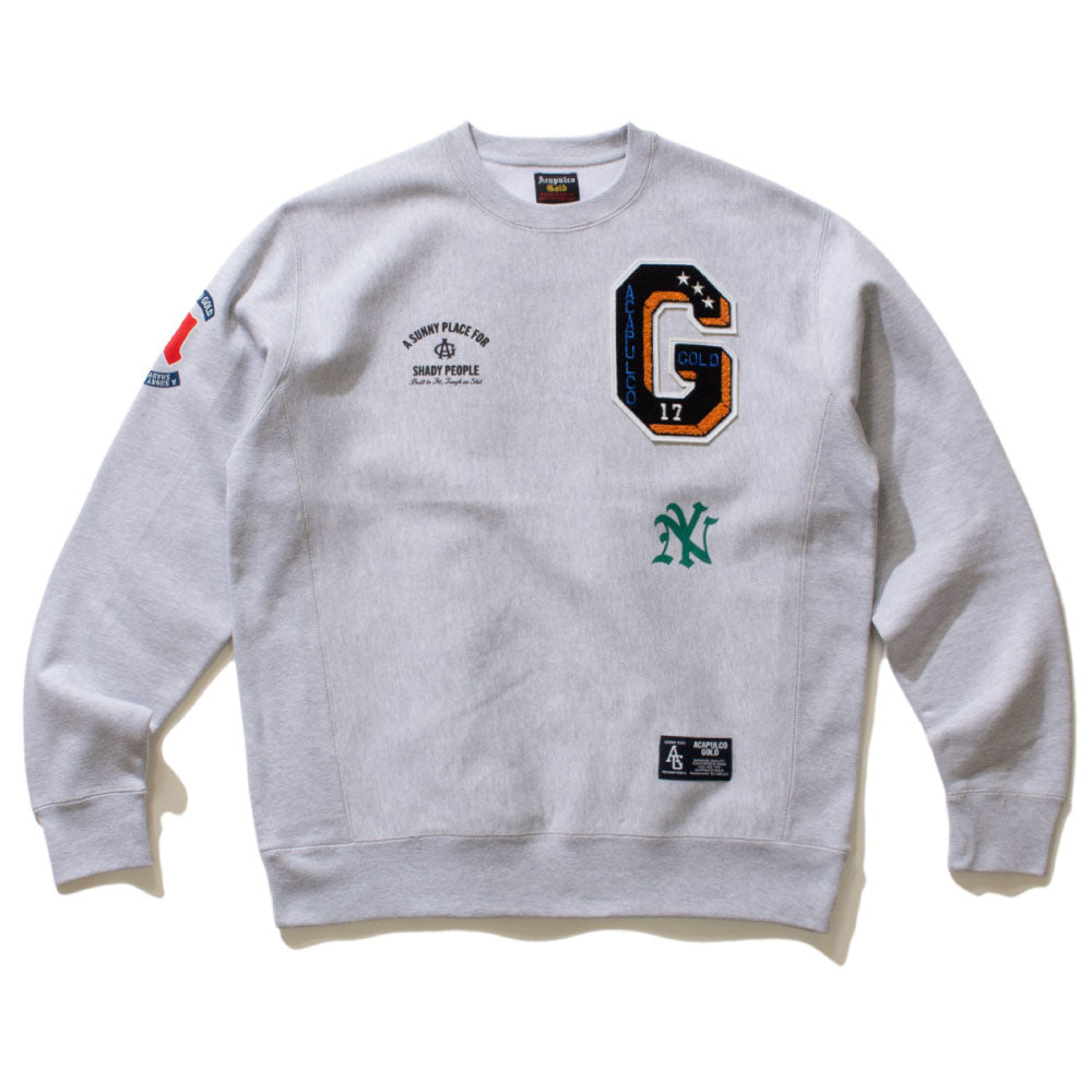 Applique Crewneck Sweatshirt GRY アップリケ クルーネック スウェット