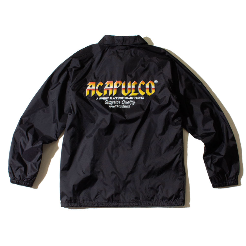 Knight Logo Nylon Jacket Black/Gold ロゴ ナイロン コーチ ジャケット