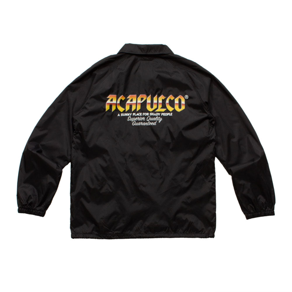 Knight Logo Nylon Jacket Black/Gold ロゴ ナイロン コーチ ジャケット
