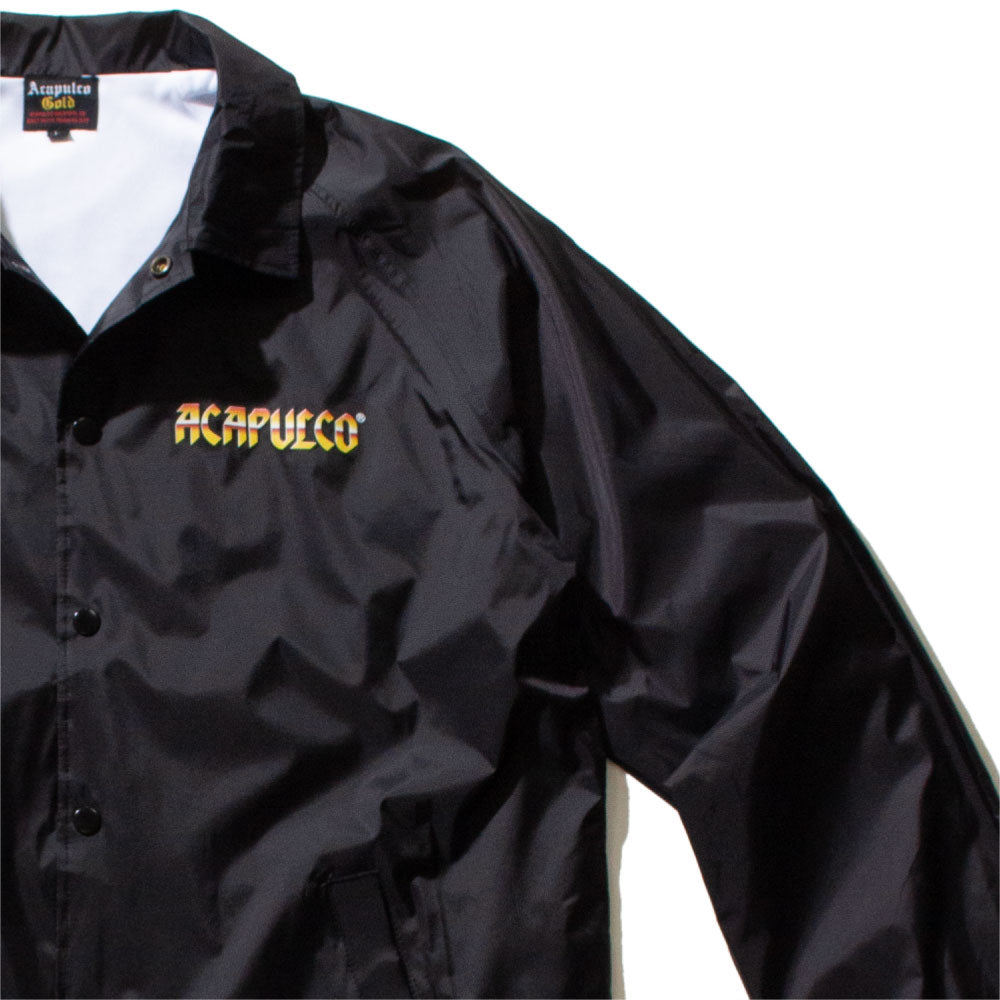 Knight Logo Nylon Jacket Black/Gold ロゴ ナイロン コーチ ジャケット