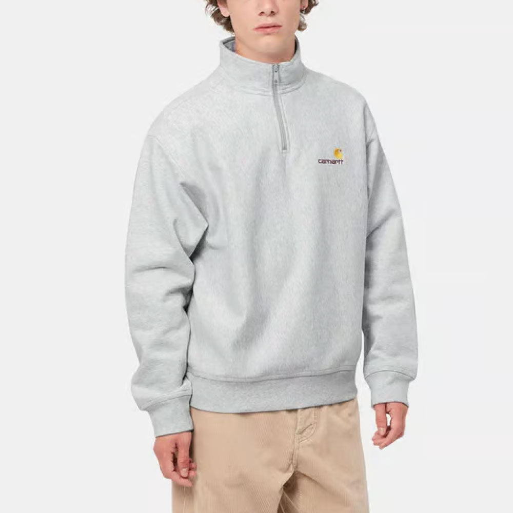 Half Zip American Script Sweatshirt Ash Heather ハーフ ジップ アメリカン スクリプト スウェット シャツ