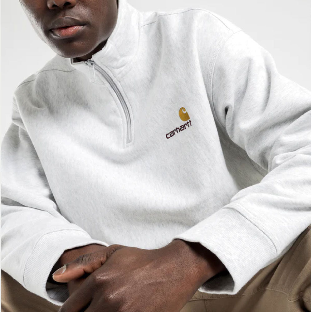 Half Zip American Script Sweatshirt Ash Heather ハーフ ジップ アメリカン スクリプト スウェット シャツ