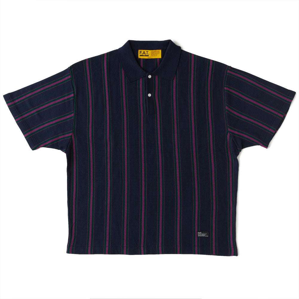 PINGAUGE S/S Knit Polo Shirt NVY 半袖 ストライプ ニット ポロ シャツ