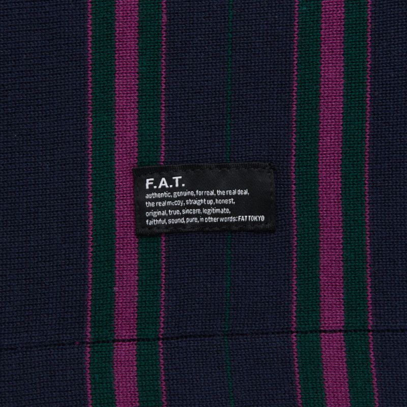 PINGAUGE S/S Knit Polo Shirt NVY 半袖 ストライプ ニット ポロ シャツ