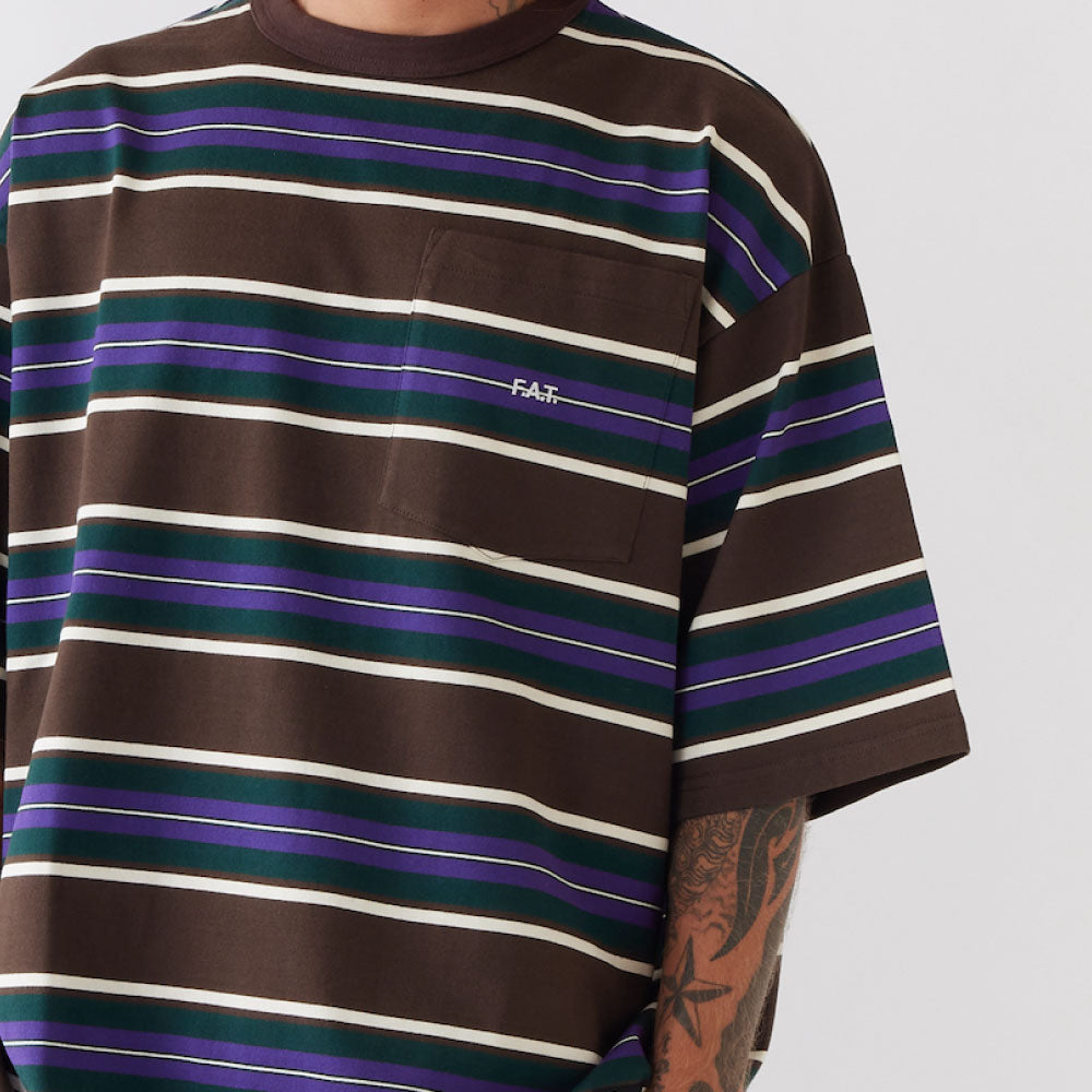 GRANDA S/S Border Tee BRN 半袖 ヘヴーウェイト Tシャツ