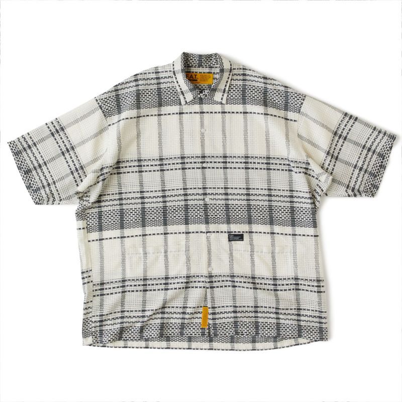 GIGASHEER S/S Mesh Check Shirt WHT 半袖 シアー チェック シャツ
