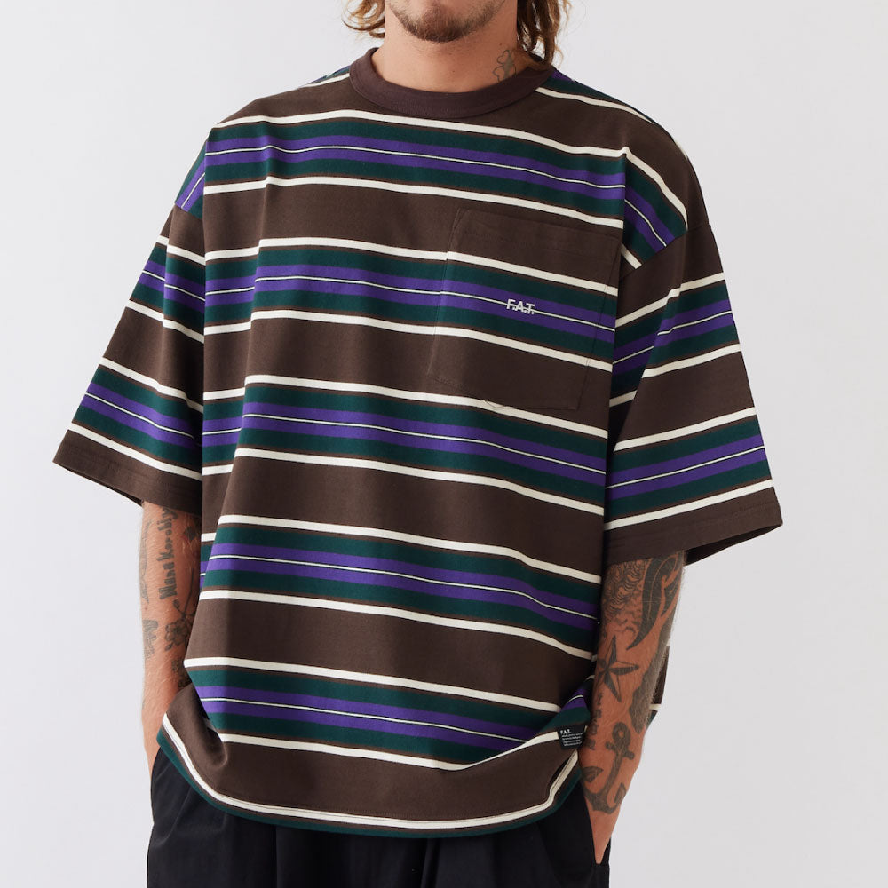 GRANDA S/S Border Tee BRN 半袖 ヘヴーウェイト Tシャツ