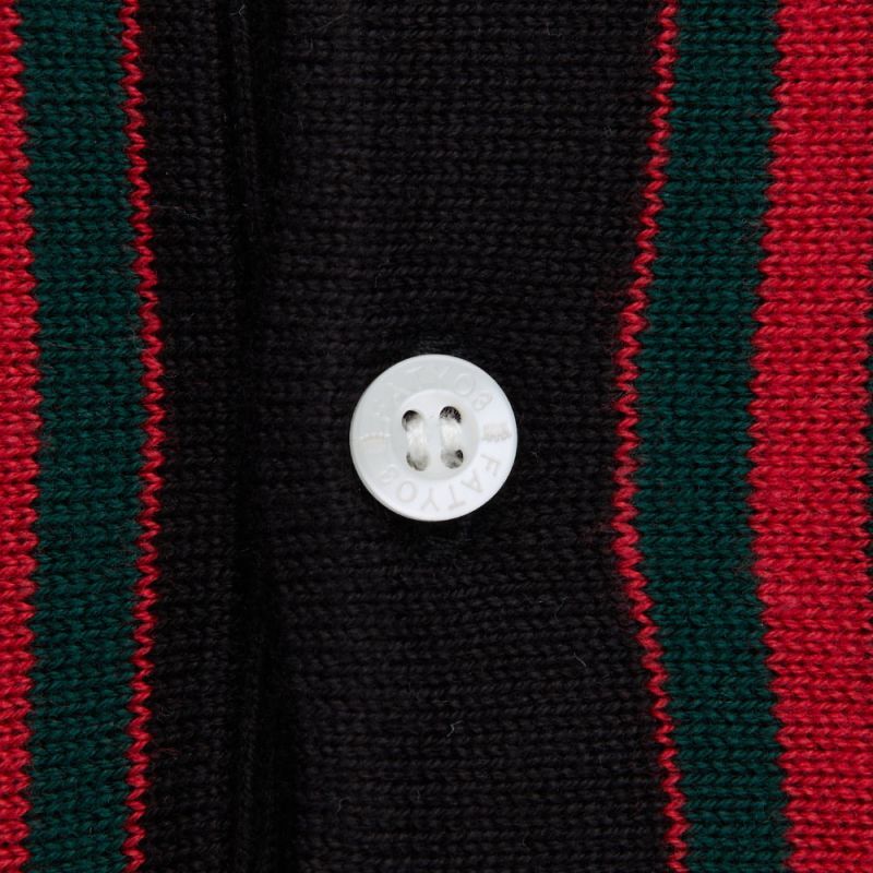 PINGAUGE S/S Knit Polo Shirt BLK 半袖 ストライプ ニット ポロ シャツ