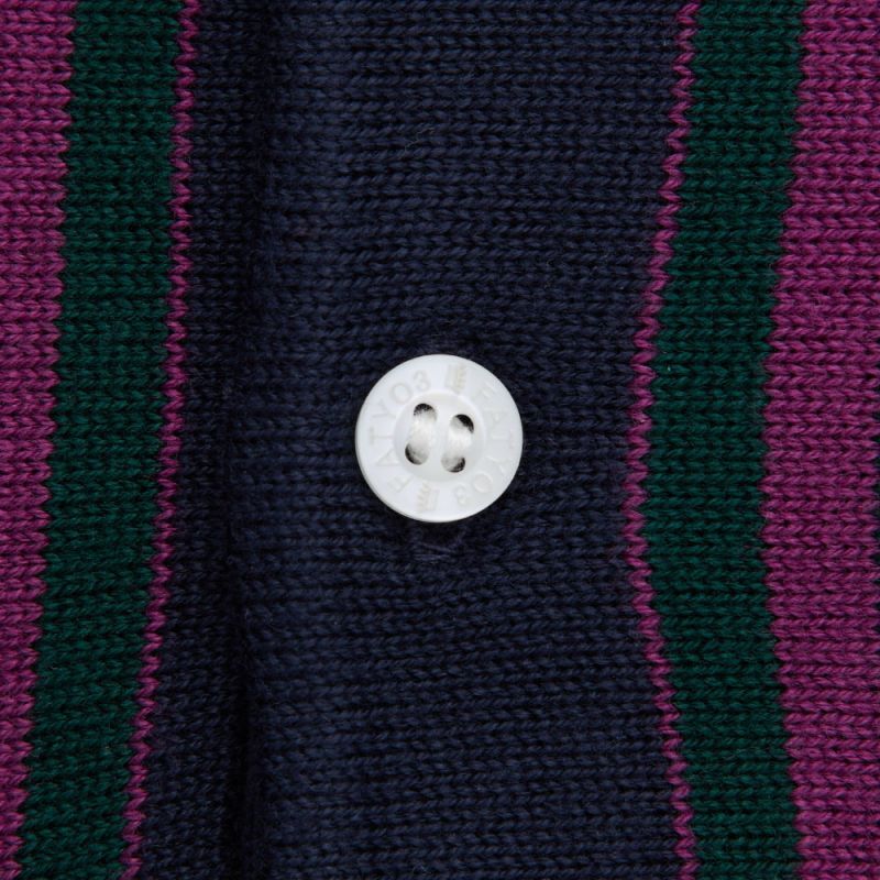 PINGAUGE S/S Knit Polo Shirt NVY 半袖 ストライプ ニット ポロ シャツ
