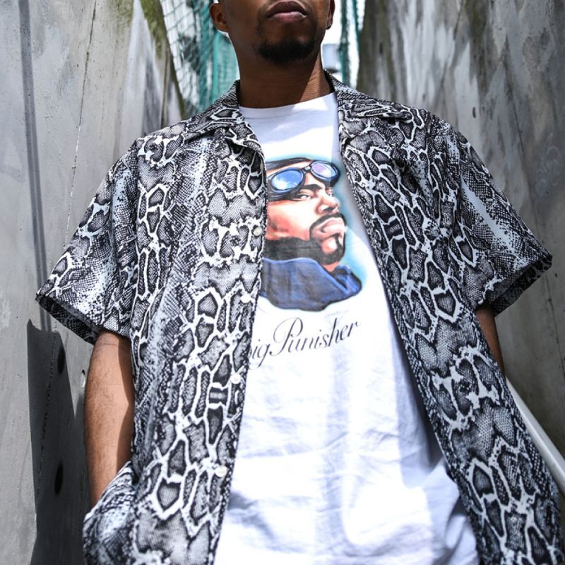 Patterned Open Collar S/S Snake Shirt スネーク 半袖 開襟 シャツ