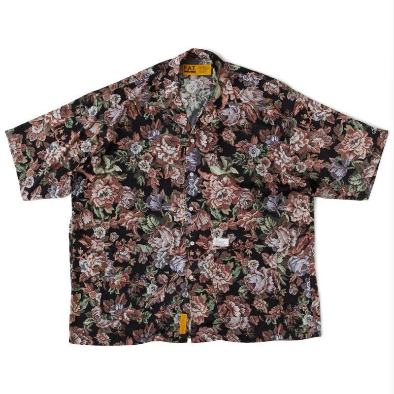 GIGAROZEN S/S All Over Open Couler Shirts ローズ 総柄 半袖 シャツ