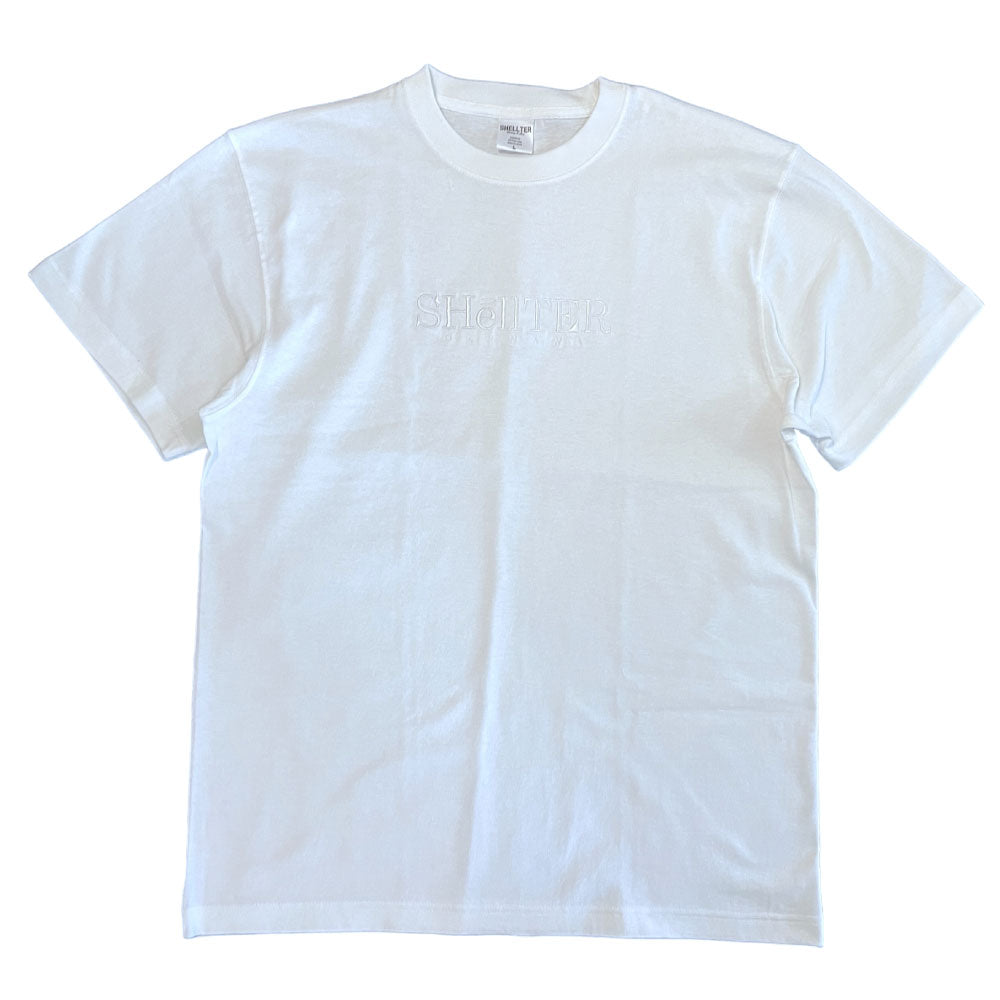 EMB Logo S/S Tee WHT 同色 刺繍 ロゴ 半袖 Tシャツ