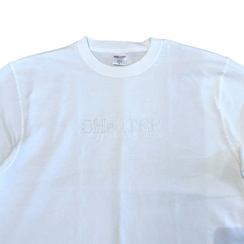 EMB Logo S/S Tee WHT 同色 刺繍 ロゴ 半袖 Tシャツ
