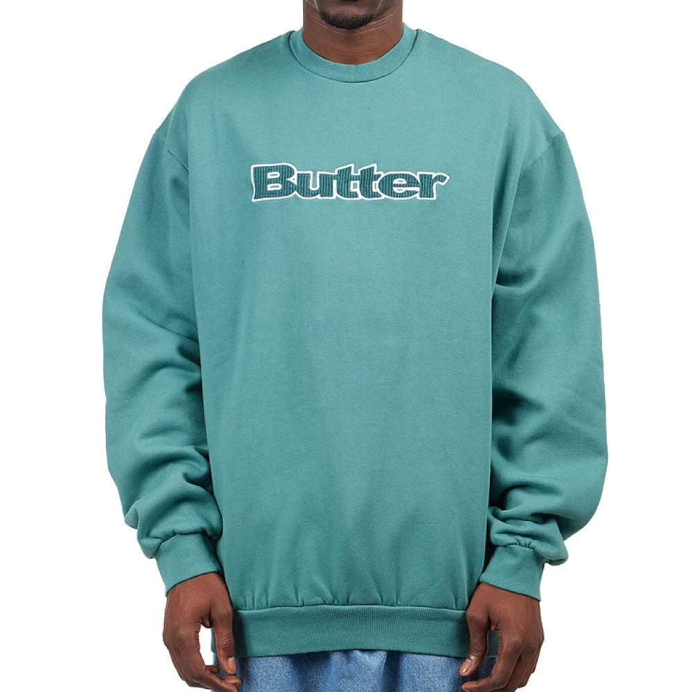 Cord Logo Crewneck Sweatshirt Rhubard GRN コーデュロイ ロゴ クルーネック スウェット シャツ