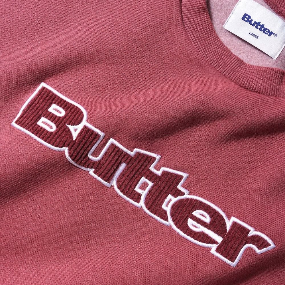 Cord Logo Crewneck Sweatshirt Rhubard MRN コーデュロイ ロゴ クルーネック スウェット シャツ