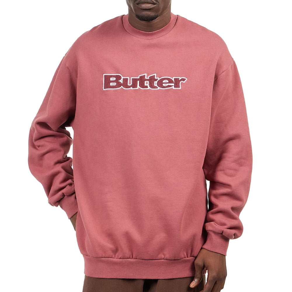 Cord Logo Crewneck Sweatshirt Rhubard MRN コーデュロイ ロゴ クルーネック スウェット シャツ