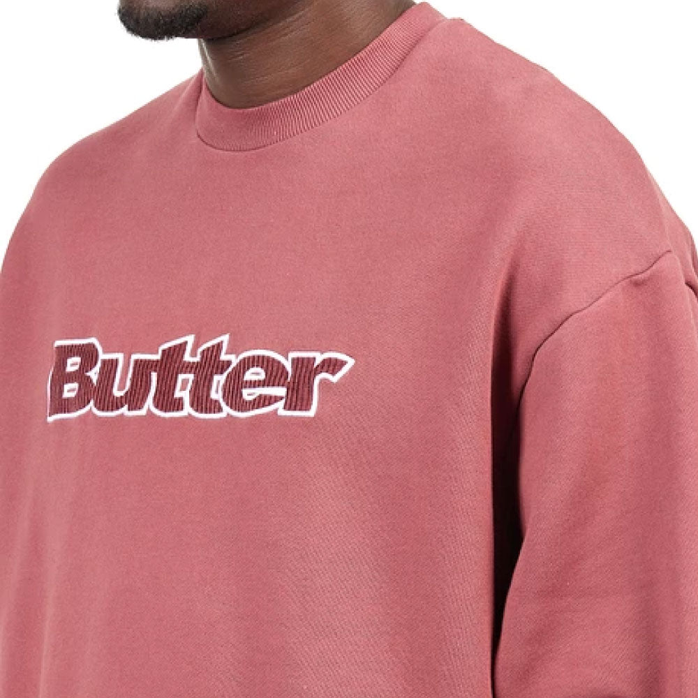 Cord Logo Crewneck Sweatshirt Rhubard MRN コーデュロイ ロゴ クルーネック スウェット シャツ