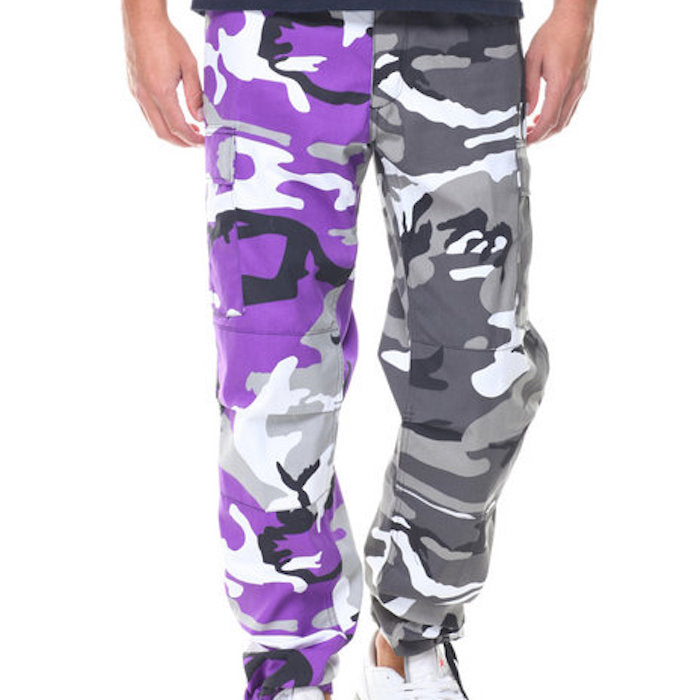 Two Tone Camo BDU Cargo Pants カーゴパンツ Black Purple