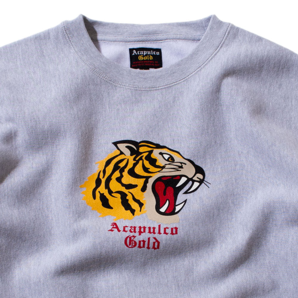 Tiger Crew neck Sweat shirt GRY タイガー クルーネック スウェット