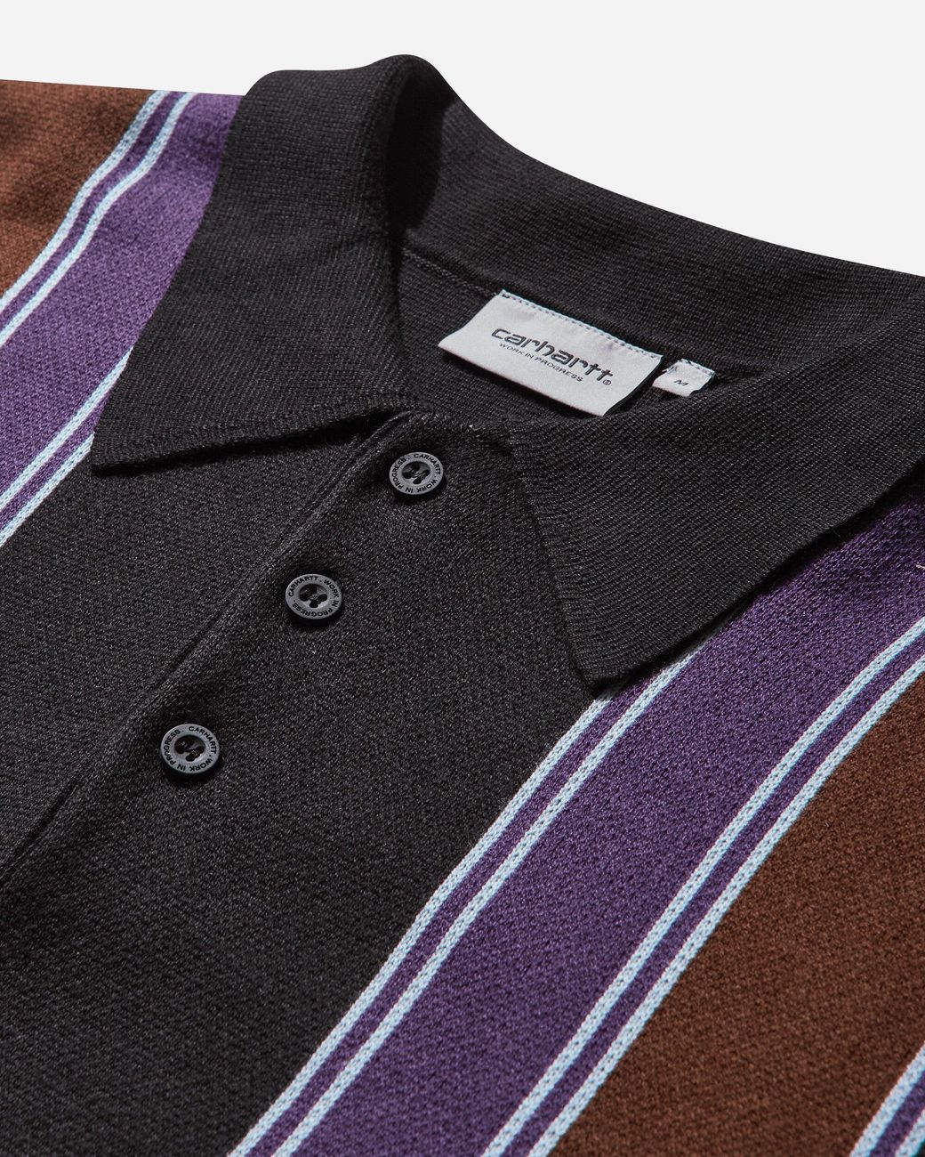 ARLO Knit Polo L/S Shirt Stripe Jacquard BLK コットン ニット 長袖 ストライプ ポロ シャツ