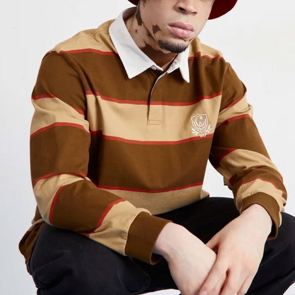 Wilt L/S Rugby Shirt BRN ボーダー 長袖 ラグビー シャツ