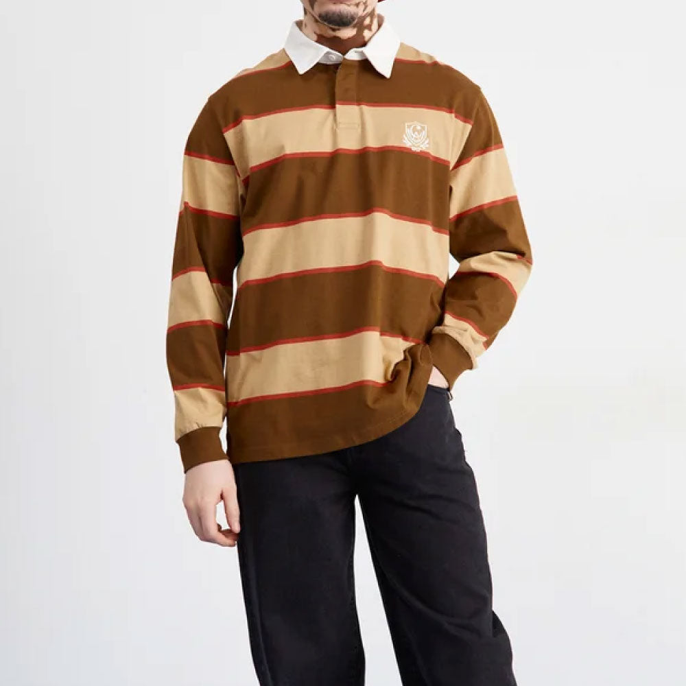 Wilt L/S Rugby Shirt BRN ボーダー 長袖 ラグビー シャツ