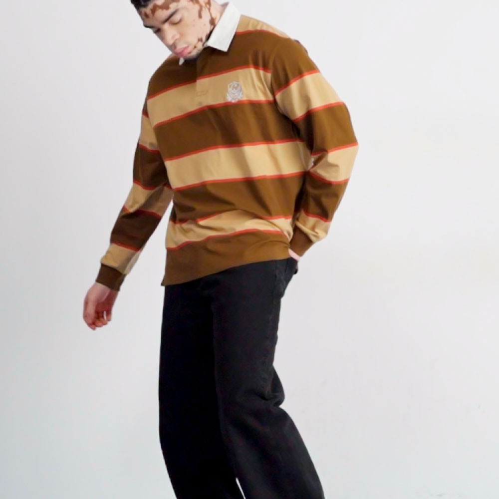 Wilt L/S Rugby Shirt BRN ボーダー 長袖 ラグビー シャツ