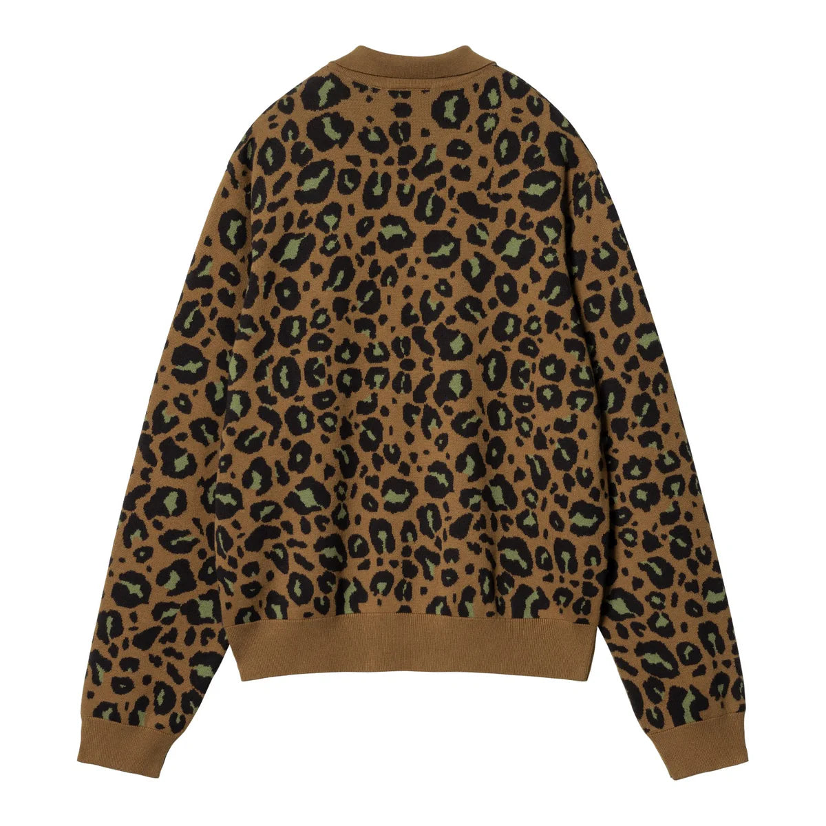 ARLO Knit Polo L/S Shirt Camo Leo Jacquard コットン ニット 長袖 レオパード ポロ シャツ