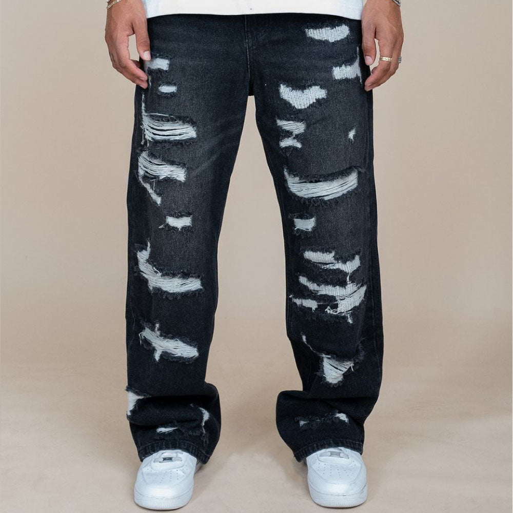Paladin Damaged Flare Denim Pants BLK ダメージ ジーンズ カスタム デニム フレア パンツ