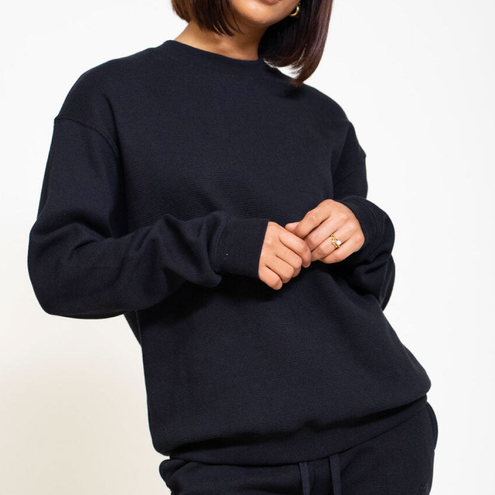Heavy Weight Thermal Sweat Shirt BLK ヘビー ウェイト サーマル スウェット シャツ