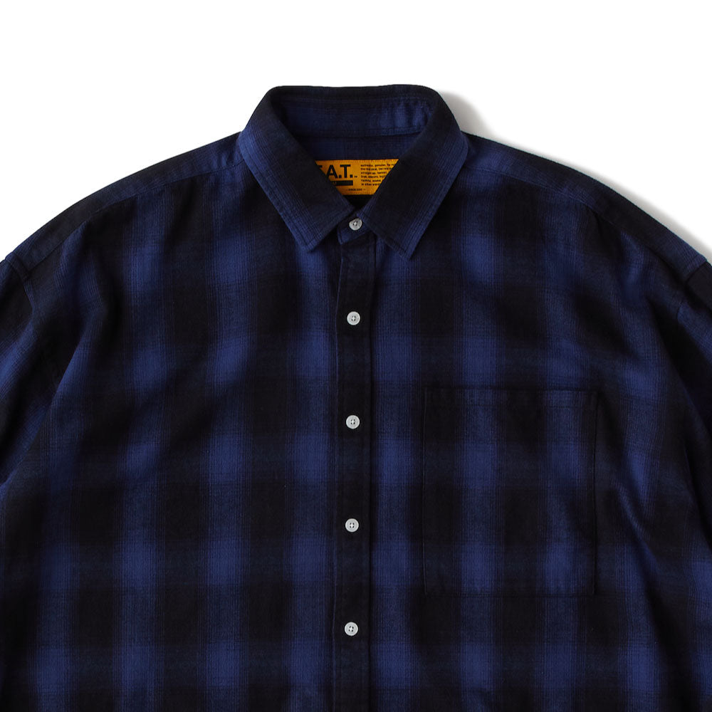 GIGADATION Ombre Flannel Check Shirts BLU オンブレ チェック ネルシャツ チェック シャツ