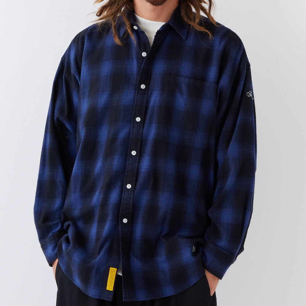 GIGADATION Ombre Flannel Check Shirts BLU オンブレ チェック ネルシャツ チェック シャツ