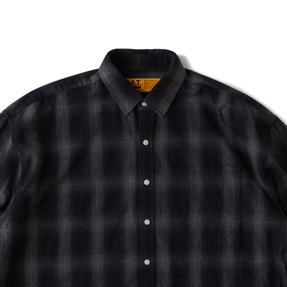 GIGADATION Ombre Flannel Check Shirts GRY オンブレ チェック ネルシャツ チェック シャツ