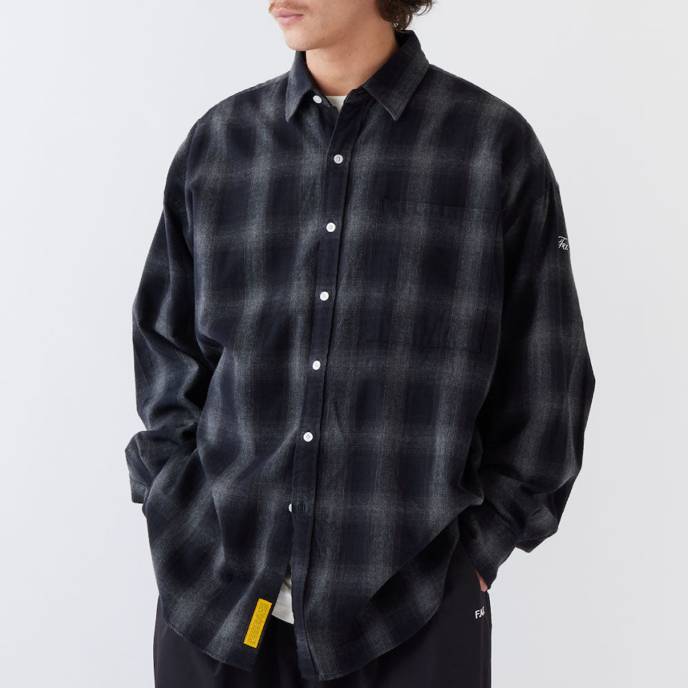 GIGADATION Ombre Flannel Check Shirts GRY オンブレ チェック ネルシャツ チェック シャツ