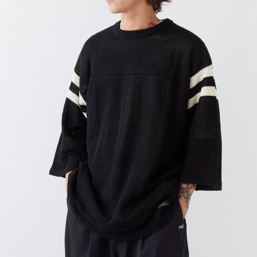 MESHBOWL Mesh Knit S/S Shirts Yellow クロシェット ニット メッシュ フットボール 半袖 Tシャツ (コピー)